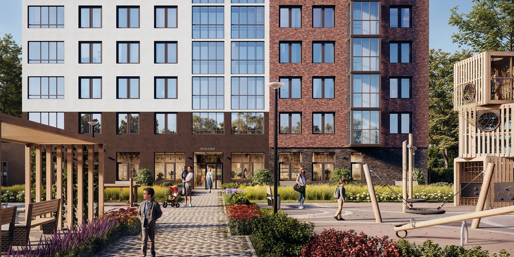 Разноуровневое освещение во дворе